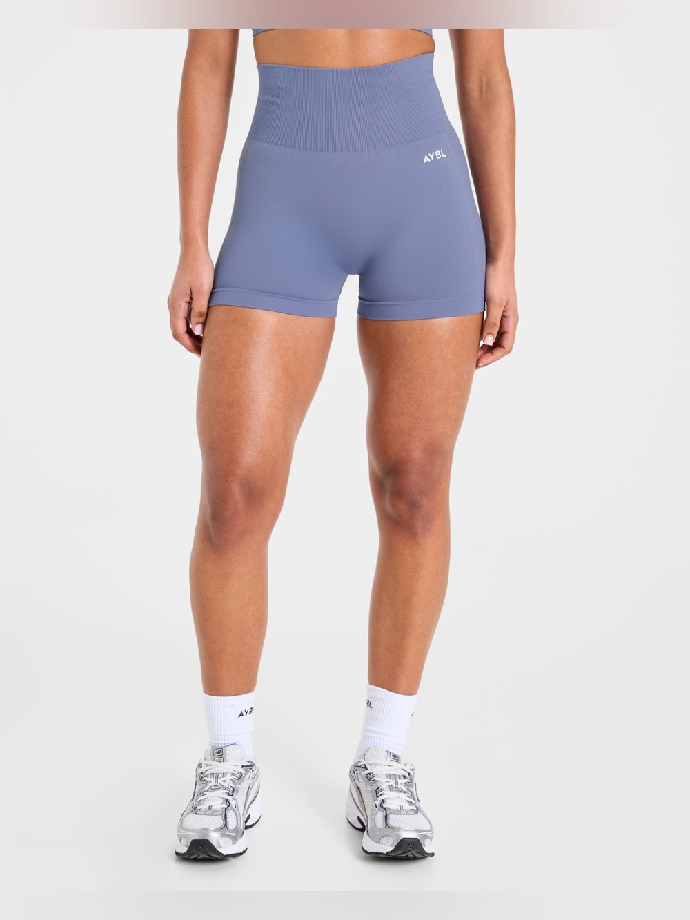 AYBL High-Waist Empower Seamless Shorts in Slate Blue Women’s Small - Picture 3 of 12